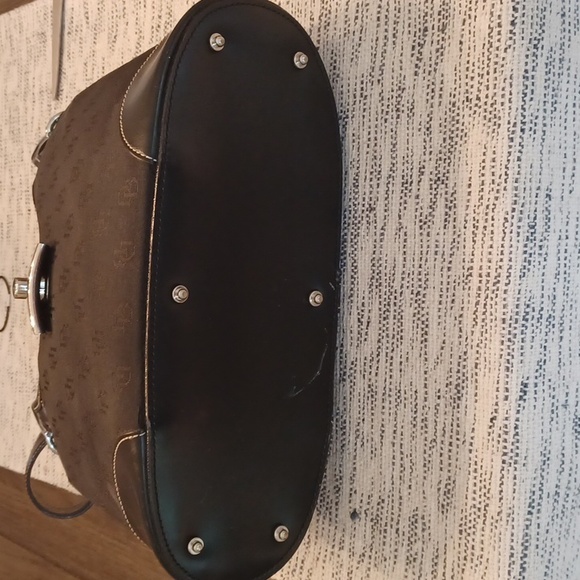 Dooney & Bourke Black Logo Canvas & Leather Shoulder Bag - Picture 6 of 16